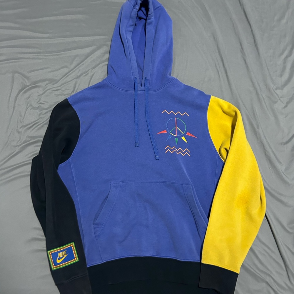 Nike Blue and Black Color-Block Sweater